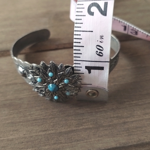 Floral Turquoise Style Cuff Bracelet - Picture 12 of 16
